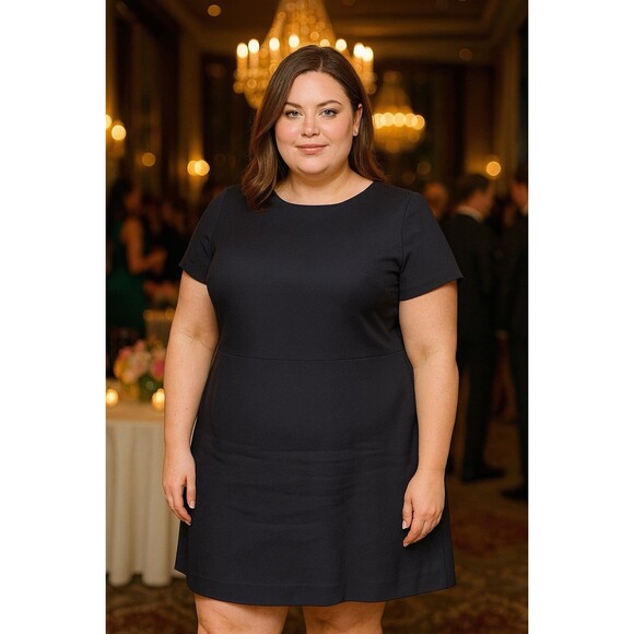 THEORY Eliora Shift Dress Short Sleeve with Pockets Navy size 12 - Picture 9 of 9